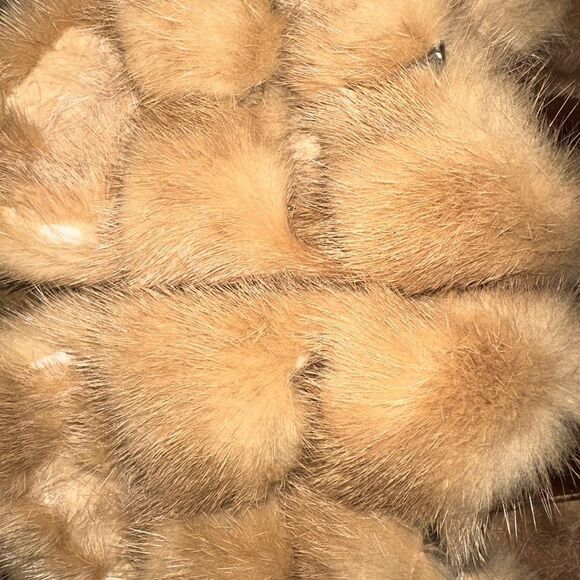 Linda Richards 100% Mink Cream Slides - Picture 3 of 7